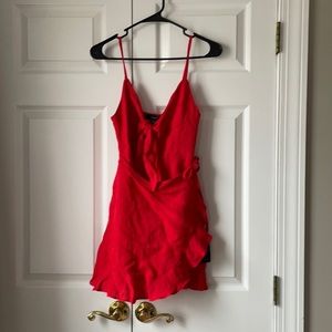Lulus red wrap dress. Size XS. Never been worn, tags attached.